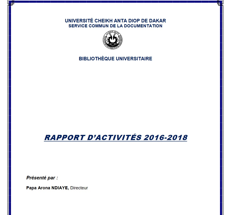 Rapport d'Activités